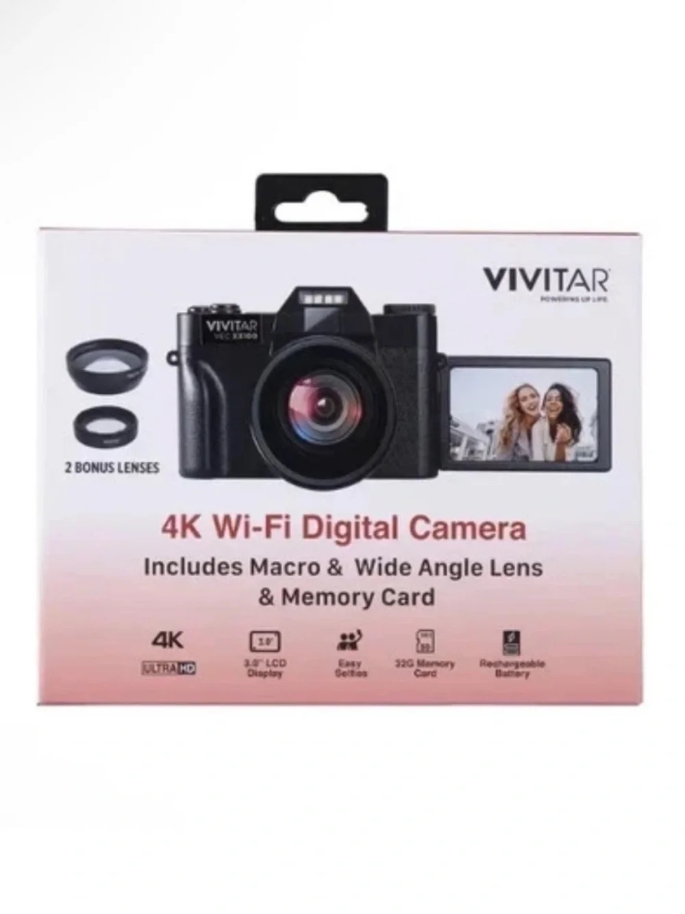 NEW✨ Vivitar 4K WiFi Digital Camera 56MP 8x Digital Zoom LED Display Macro Lens